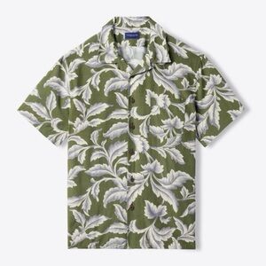 NWT• MONADIC Men's Small Japanese Fatigue Aloha Shirt Camp Collar Green Tropical